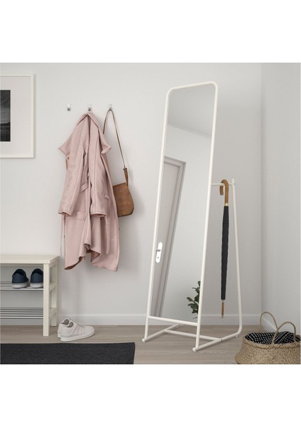 Ayaklı Boy Aynası, Beyaz, 48X160 cm fiyatları