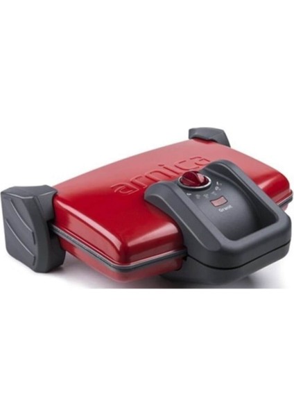 Kırmızı Granit Izgara ve Tost Makinesi, Şık ve Kullanışlı Tasarım