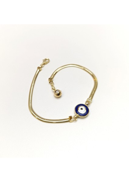 Çift Taraflı Mineli Göz Bileklik Künye 14 Ayar Altın Hd Videolu modelleri