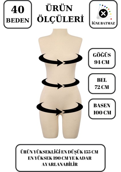 40 Beden Ahşap Kollu Iğne Batmaz Vitrin Amaçlı Terzi Mankeni Vitrin Mankeni fiyatları
