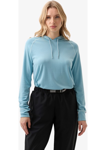 Kadın Termal Kapşonlu Sweatshirt 2. Seviye 5938 - Mavi