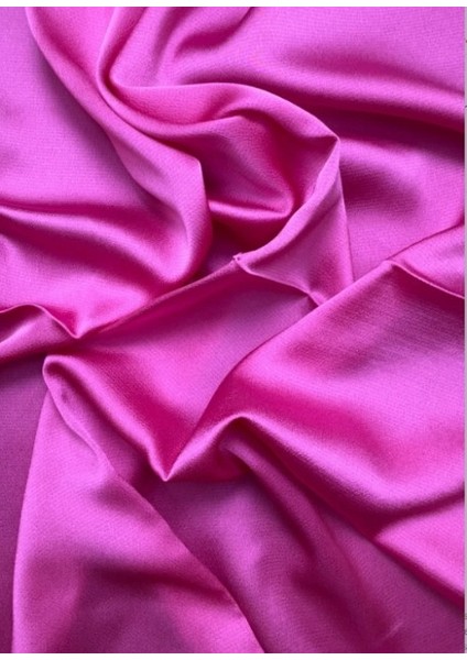 Pembe Saten Kumaş-Abiye Şal ve Eşarp Dikimine Hazır Kumaş