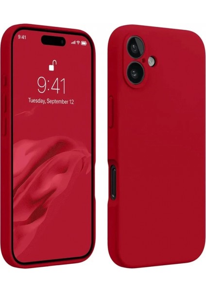 iPhone 16 Kılıf First Silikon - Kırmızı