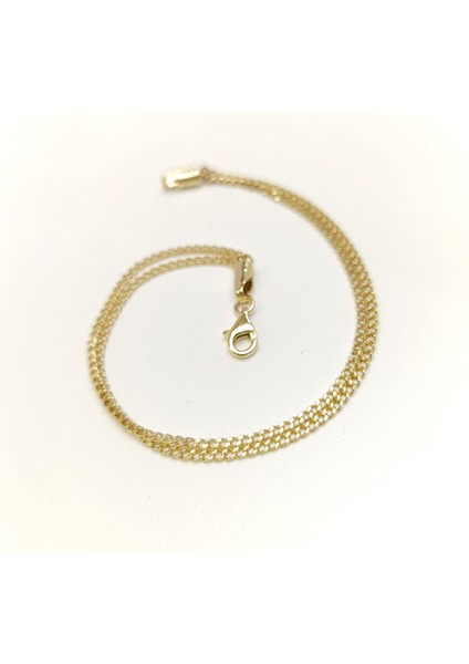 Ikili Gurmet Zincir Bileklik Künye 14 Ayar Altın modelleri