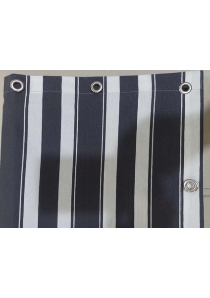 Balkon Perdesi Kuş Gözü Ölçü Seçenekli Gri Beyaz Çizgili fiyatları