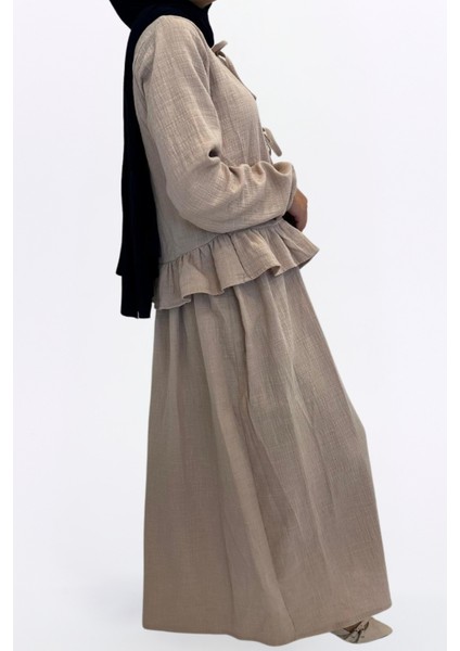 Müslin Etekli Takım-Rahat Kalıp Müslin Kumaş %100 Pamuk Kadın Etekli Kimono Takım fiyatları