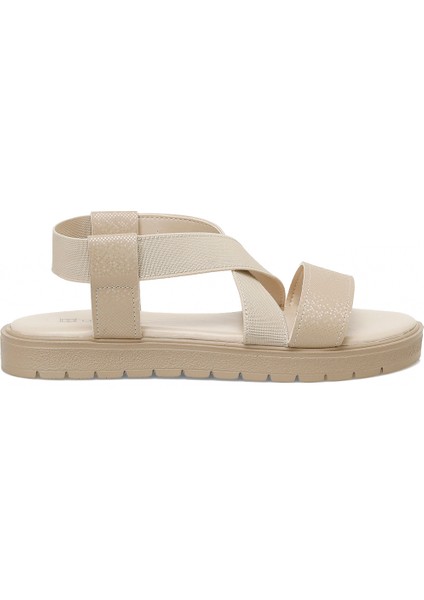 25S-275 5fx Bej Kadın Düz Sandalet