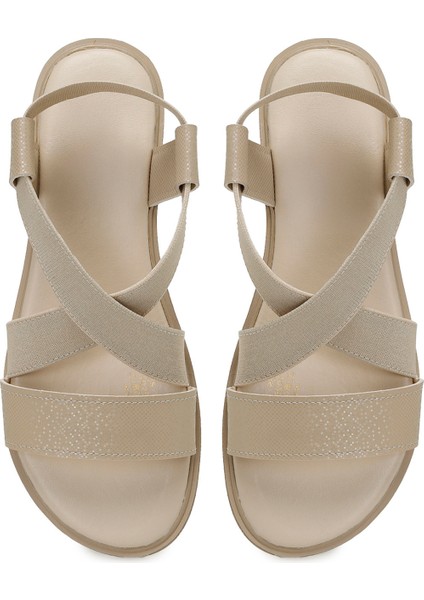 25S-275 5fx Bej Kadın Düz Sandalet