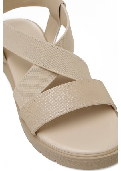 25S-275 5fx Bej Kadın Düz Sandalet