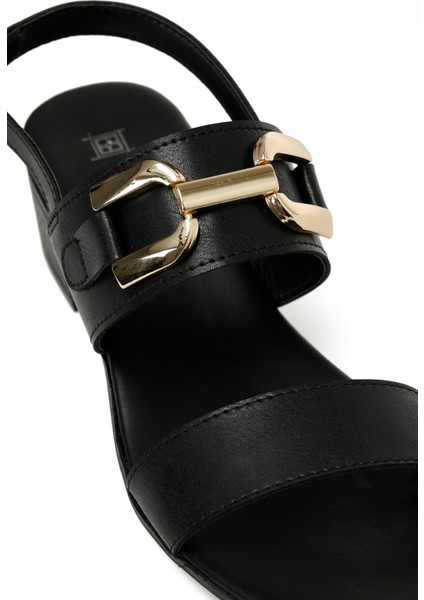 25S-198 5fx Siyah Kadın Topuklu Sandalet