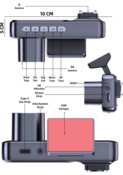 Wizard G-Sensör, Hareket Algılama ve Döngüsel Kayıt Özellikli 3'lü Kamera Güvenlik Sistemi modelleri