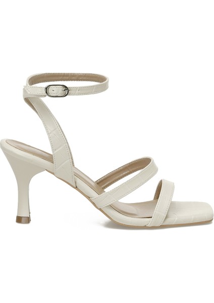 25S-218 5fx Bej Kadın Topuklu Sandalet