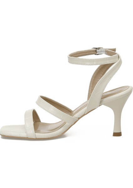 25S-218 5fx Bej Kadın Topuklu Sandalet