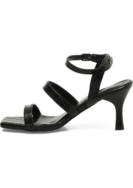 25S-218 5fx Siyah Kadın Topuklu Sandalet