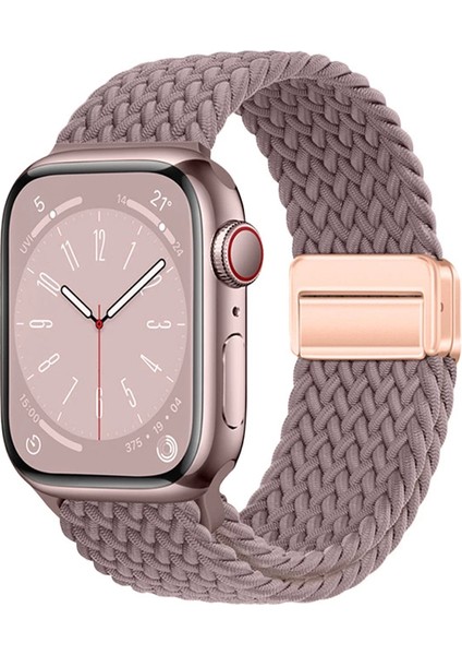 Apple Watch 10-11 46MM Lopard KRD-134 Örgü Tasarımlı Hasır Kordon Strap Kayış