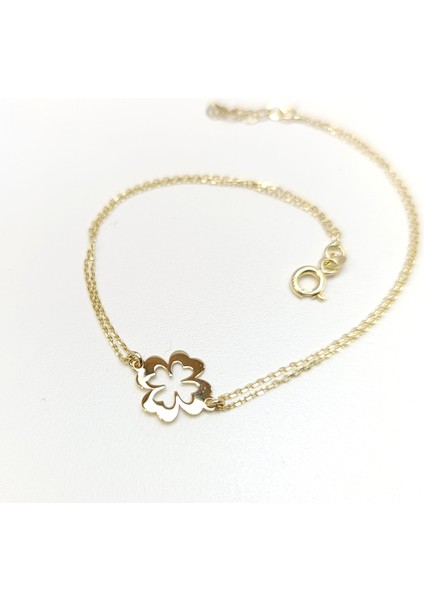 Yonca Bileklik Künye 14 Ayar Altın Hd Videolu