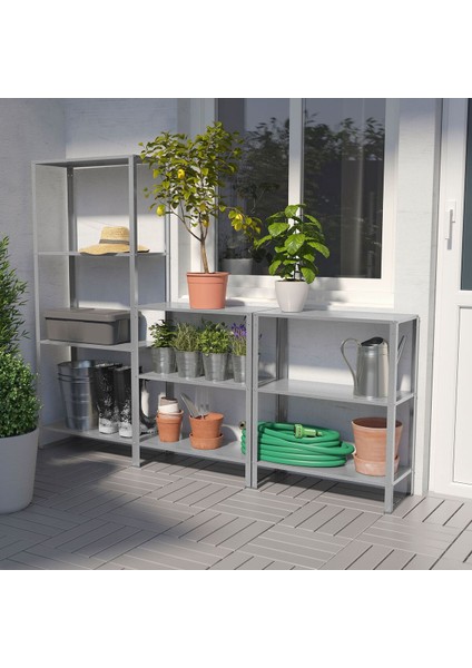 Dış Mekan Raf Ünitesi, Gri, 180X27X74-140 cm modelleri