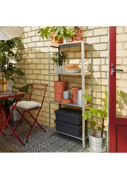 Dış Mekan Raf Ünitesi, Gri, 180X27X74-140 cm fırsatları