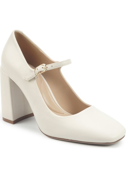 Edgar 5pr Kırık Beyaz Kadın Topuklu Ayakkabı