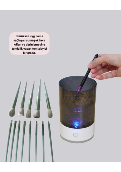 Wizard Profesyonel 13’lü Makyaj Fırçası + USB Fırça Temizleyici Ikili Set modelleri