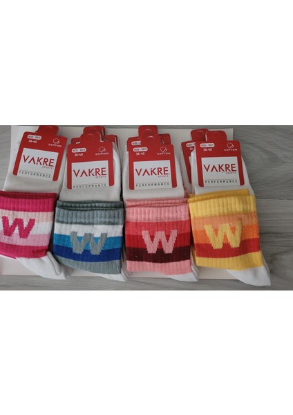 Kadın Günlük Desenli Çorap 12'li