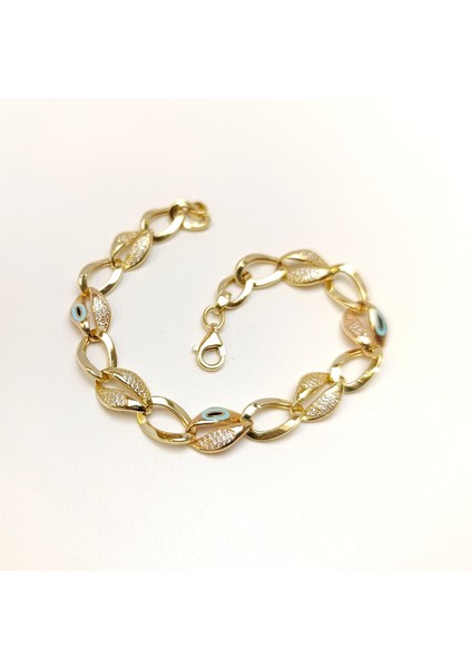 Mineli Göz Bileklik Künye 14 Ayar Altın Hd Videolu modelleri