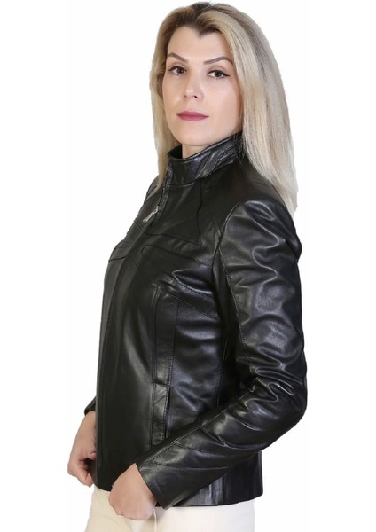 Azalea Hakiki Deri Siyah Kadın Ceket fırsatları