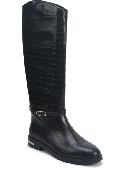 Nucıa2 5pr Siyah Kadın Düz Çizme