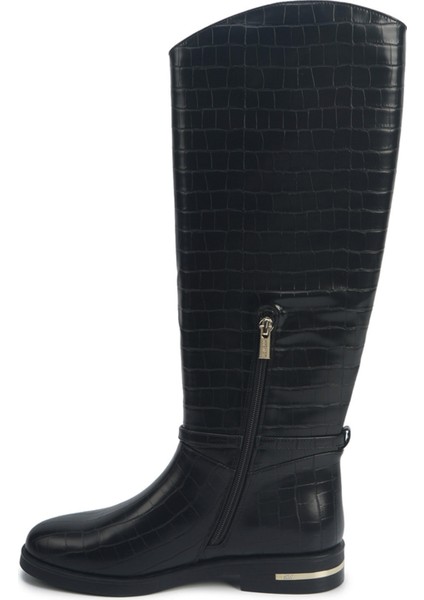 Nucıa2 5pr Siyah Kadın Düz Çizme