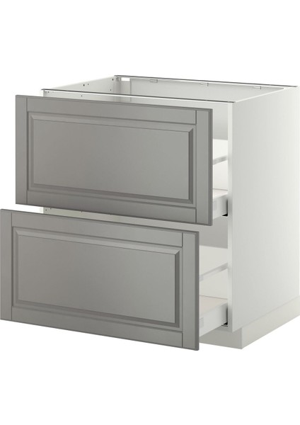 Çekmeceli Alt Dolap, Bodbyn Gri, 80X60 Cm, 2 Çekmeceli