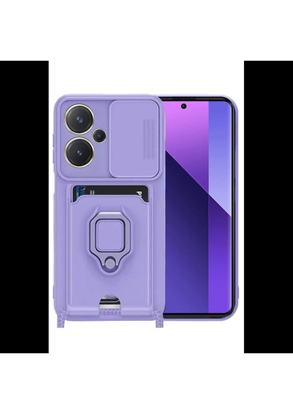 Xiaomi Redmi Note 13 Pro Plus Kılıf Zuma Kartvizitli Yüzüklü Silikon