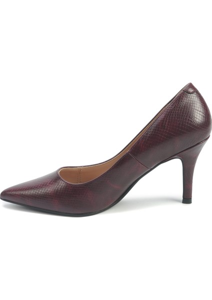 Rıah3 5pr Bordo Kadın Topuklu Ayakkabı
