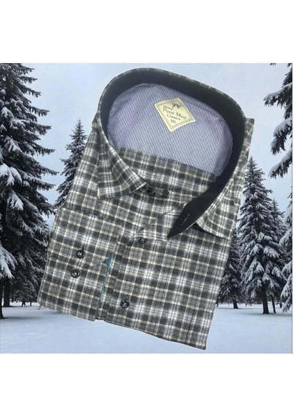 Klasik %100 Cotton Uzun Kollu Terletmeyen Kışlık Flanel Kumaş Çok Renk Gömlek (Regular Kalıp) fiyatları