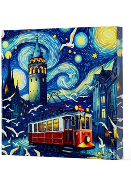 Van Gogh 1 Galata - Çizgisiz Yan Boyamalı Defter