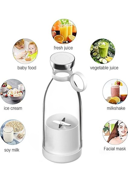 Taşınabilir Şarjlı Smoothie Blender, Beyaz, Kolay Kullanım ve Temizlik fiyatları