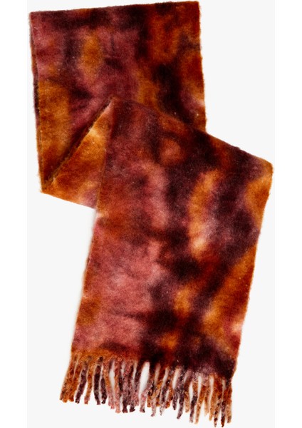 Batik Desenli Uzun Püsküllü Atkı