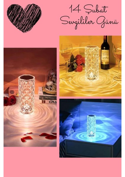 Depomix Sevgililer Gününe Özel Romk Kristal Gece Lambası Sevgiliye Hediye fiyatları