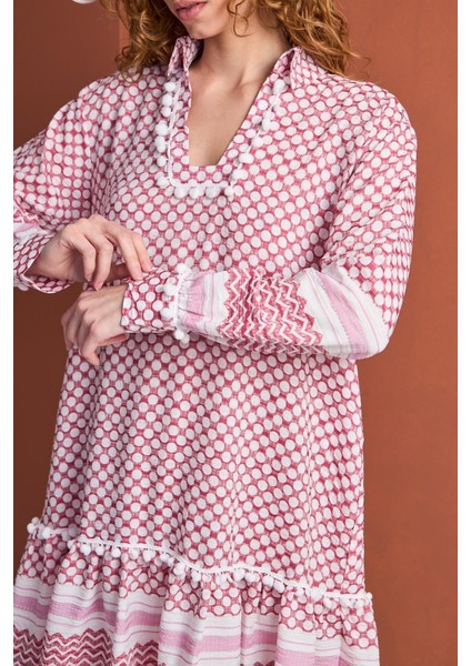 Sahara -Pembe Etnik Elbise modelleri