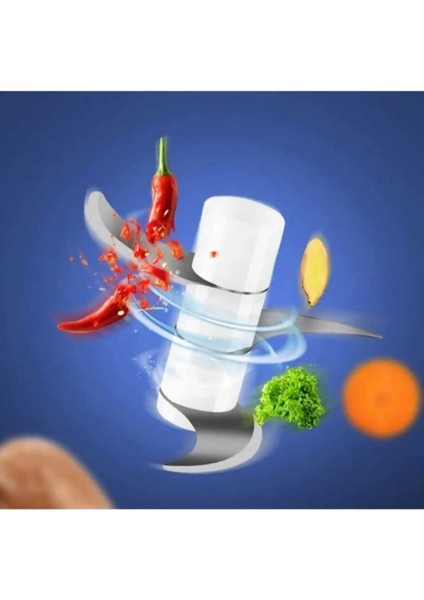 Mini Taşınabilir USB Şarjlı Doğrayıcı, 3 Bıçaklı ve Ek Bıçaklı Blender Seti