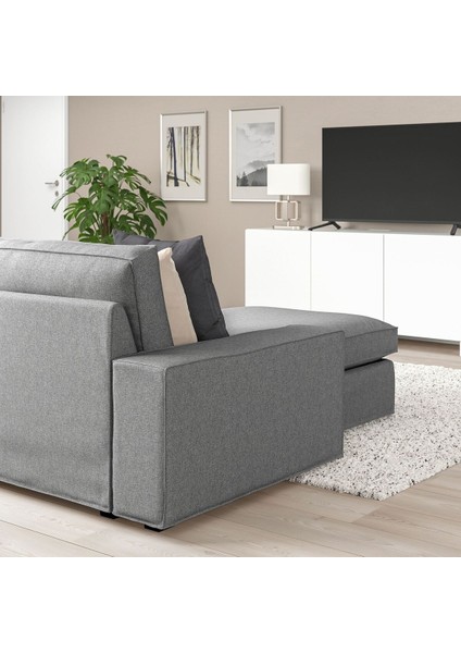 2'li Kanepe ve Uzanma Koltuğu, Tibbleby Bej-Gri fırsatları