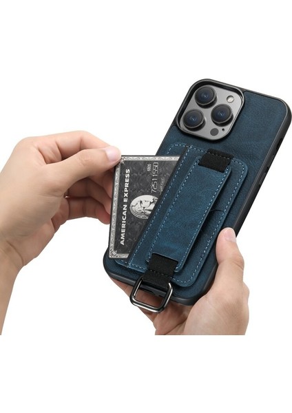 iPhone 14 Kılıf Kartlıklı El Standlı Pu Deri H13 Kapak fiyatları