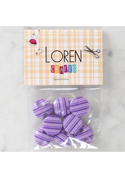 Loren Crafts 8'li Desenli Düğme - 1100