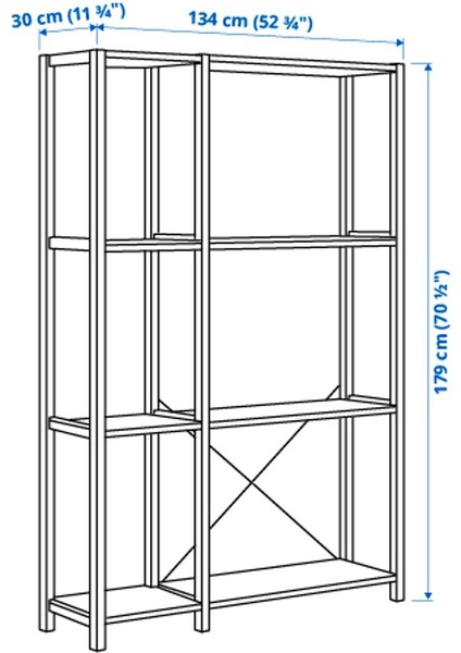 Raf Ünitesi, Çam, 134X30X179 cm fırsatları