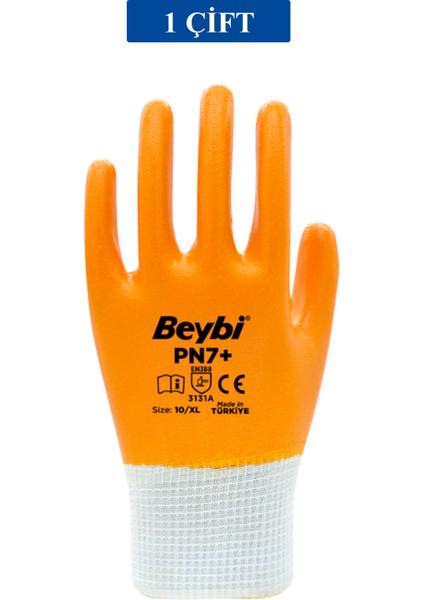 Pn7+ Sarı Iş Eldiveni Polyester Örme Nitril Beybi No:10 Royaleks Group - 1 Çift