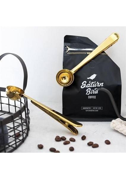 Buffer® Mandallı Kahve Ölçü Kaşığı Gold Çok Fonksiyonlu Paslanmaz Çelik Kaşık fırsatları