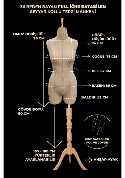 36 Beden Yüksek Kalite Özel Punto Dikişli Iğne Batabilen Pantolon Giyebilen Terzi Mankeni Pop-01 modelleri