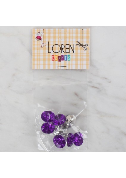 Loren Crafts Mor 8 Li Düğme - 236