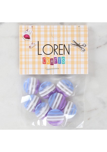 Loren Crafts 8'li Desenli Düğme - 1092