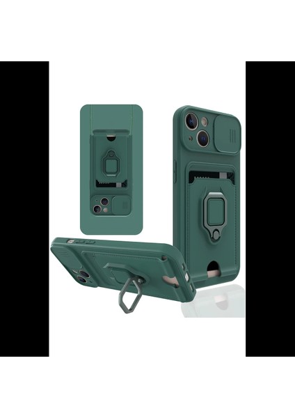 iPhone 15 Kılıf Zuma Kartvizitli Yüzüklü Silikon