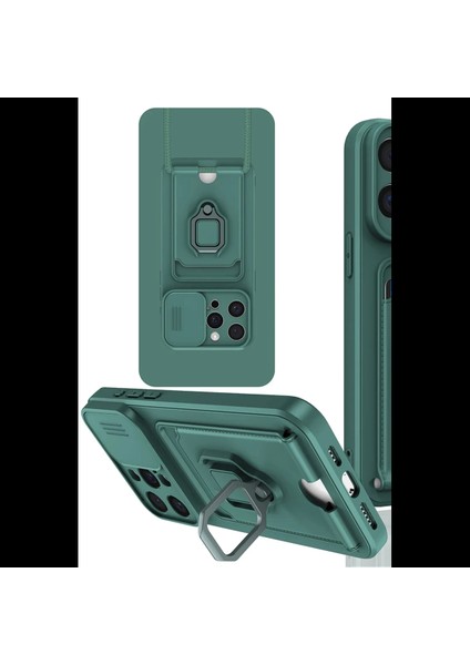 iPhone 15 Pro Kılıf Zuma Kartvizitli Yüzüklü Silikon